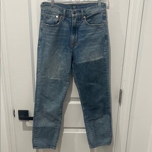 GAP Women's Blue Patchwork Cheeky Straight Leg Jeans Size 6 or 28